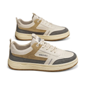 Men's Beige and Brown Retro Trainers