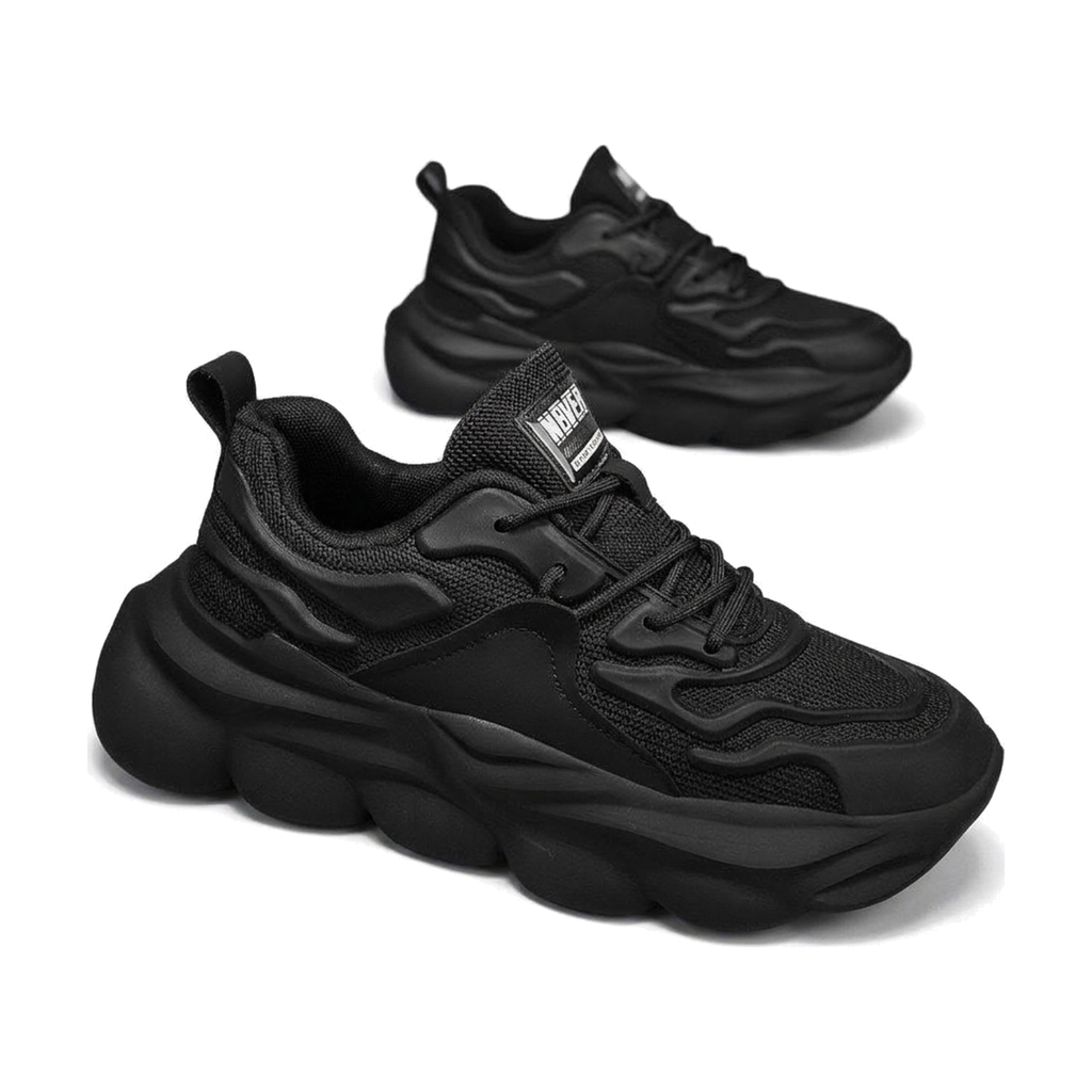Men's Mesh Platform Sneakers in Black, Gray & Navy
