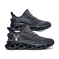 Men's Black, Navy & Green Mesh Sneakers