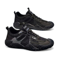 Men's Black and Navy Mesh Sneakers