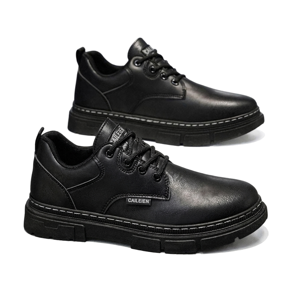 Men's Retro Dress Shoes in Black, Silver & Navy