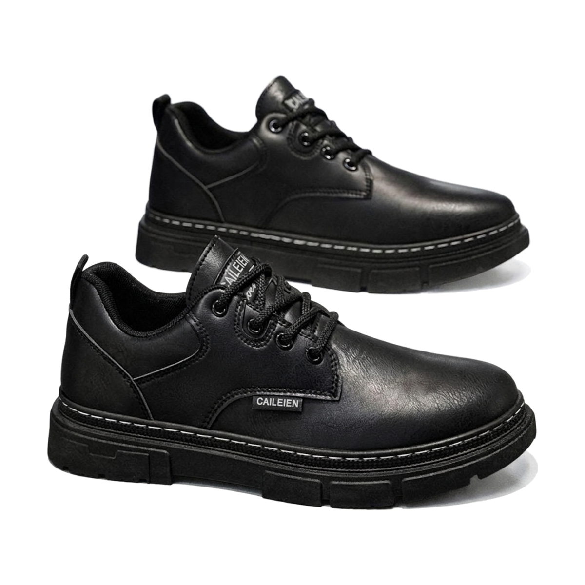 Men's Retro Dress Shoes in Black, Silver & Navy