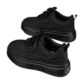 Men's Retro Platform Sneakers - Black, Tan & Navy
