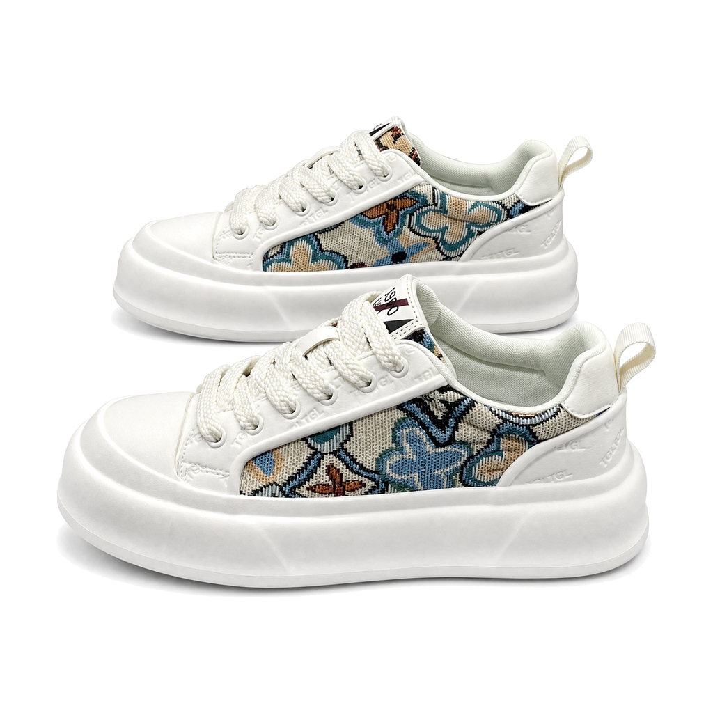 Men's Cream & Green Canvas Sneakers