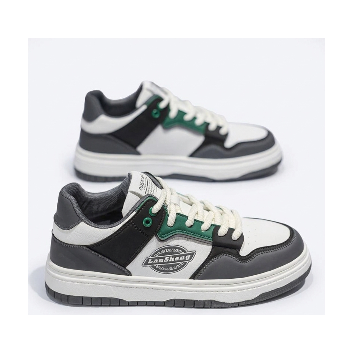 Men's Olive & Brown Retro Platform Sneakers
