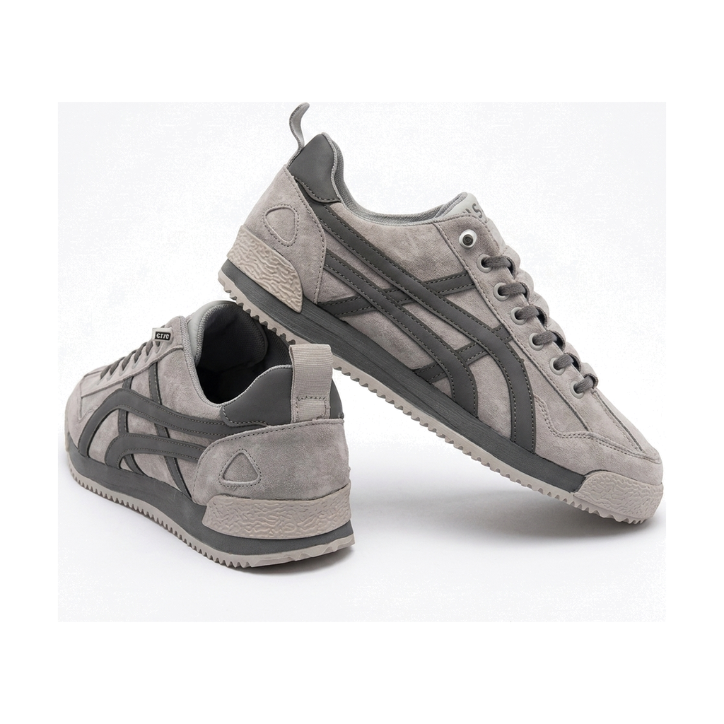 Men's Olive, Beige & Navy Retro Sneakers