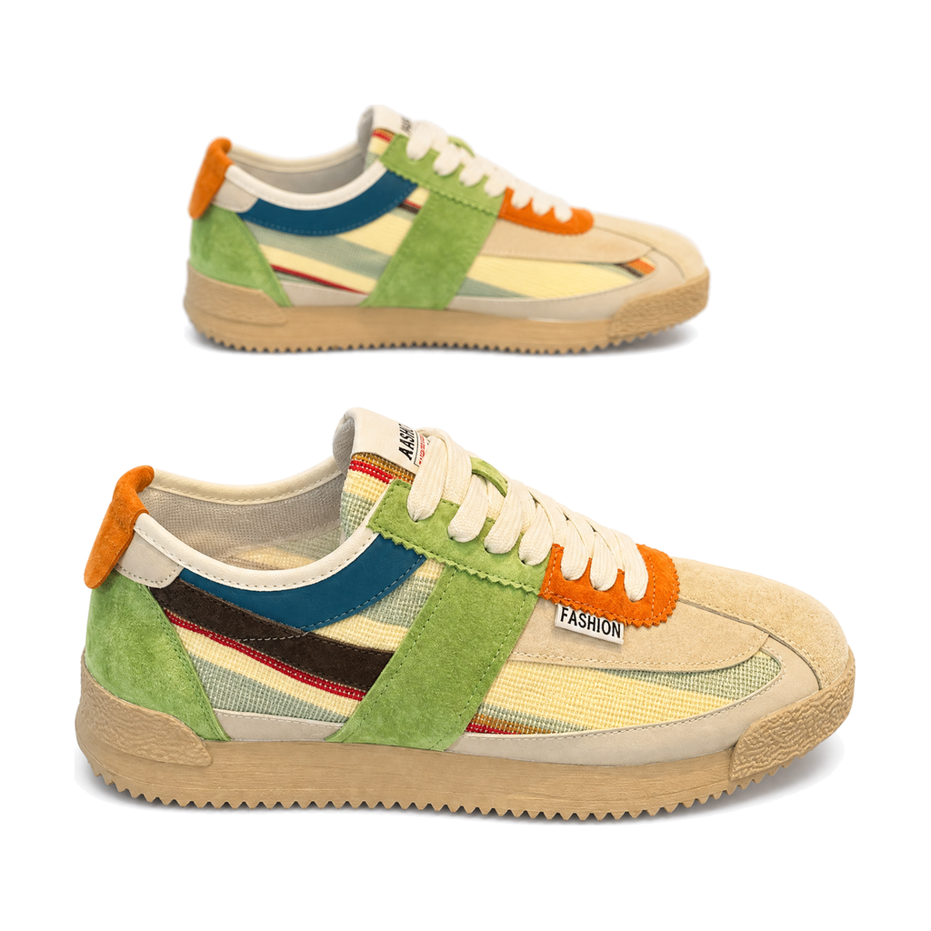 Olive & Tan Men's Platform Sneakers