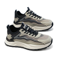 Men's Silver and Navy Mesh Running Shoes