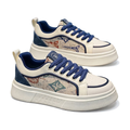 Silver & Gray Men's Retro Platform Sneakers