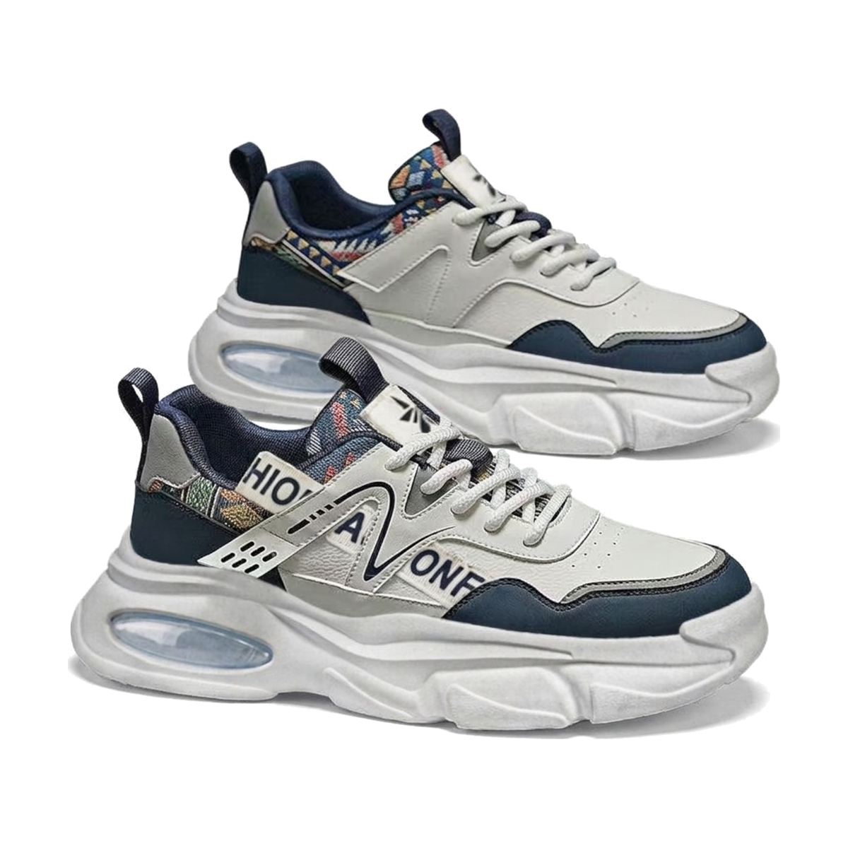 Silver & Gray Men's Platform Sneakers