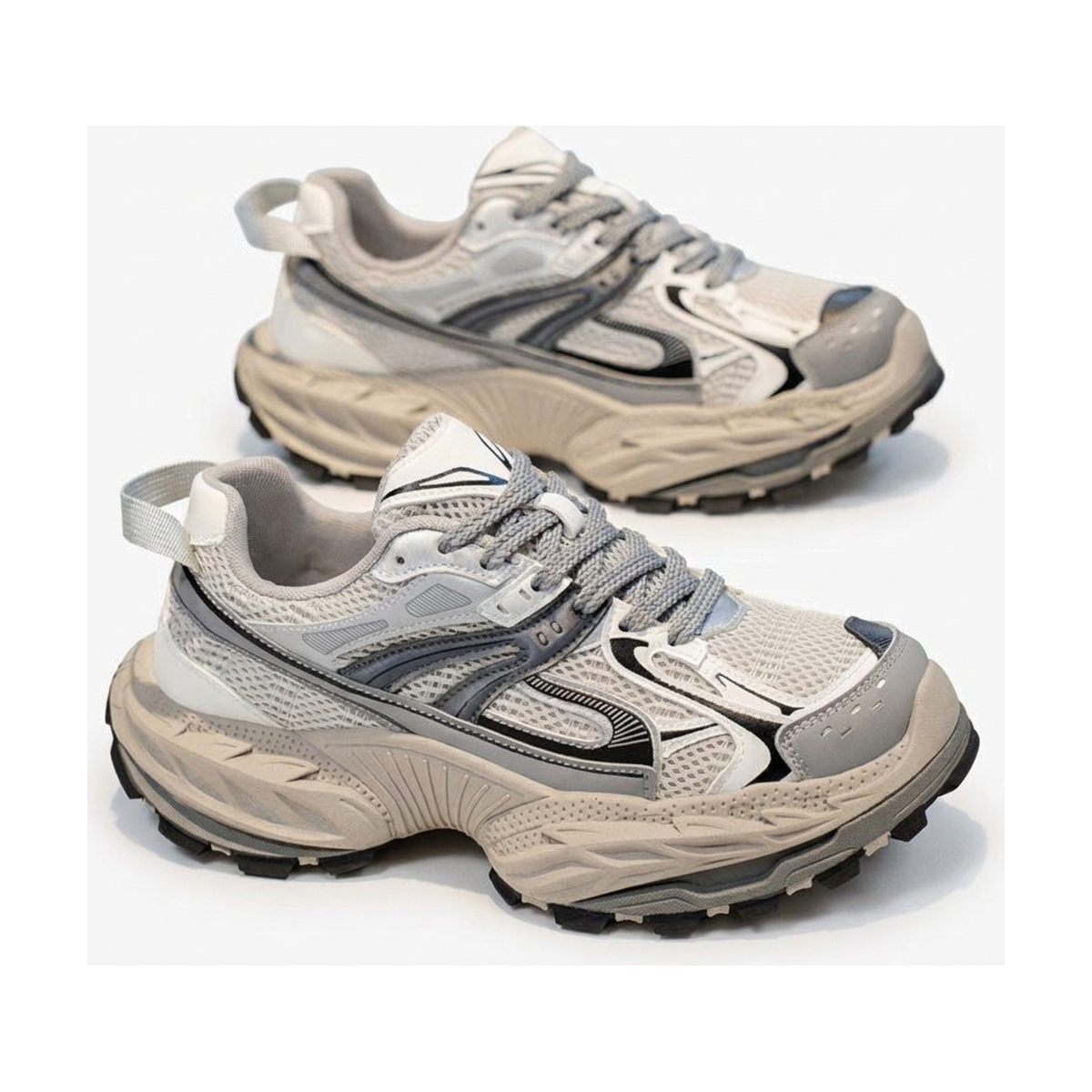 Silver & Sage Mesh Platform Sneakers