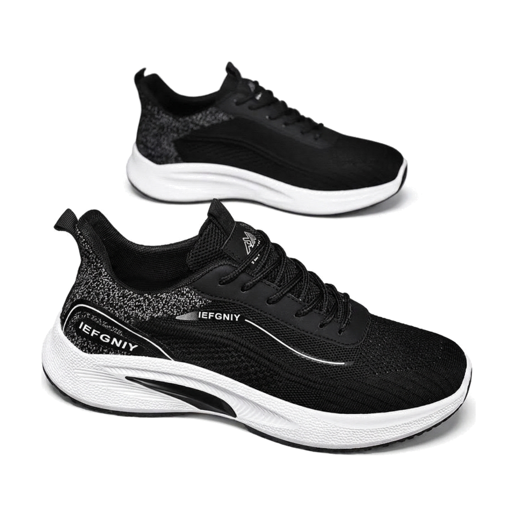 Men's White, Black & Navy Mesh Sneakers