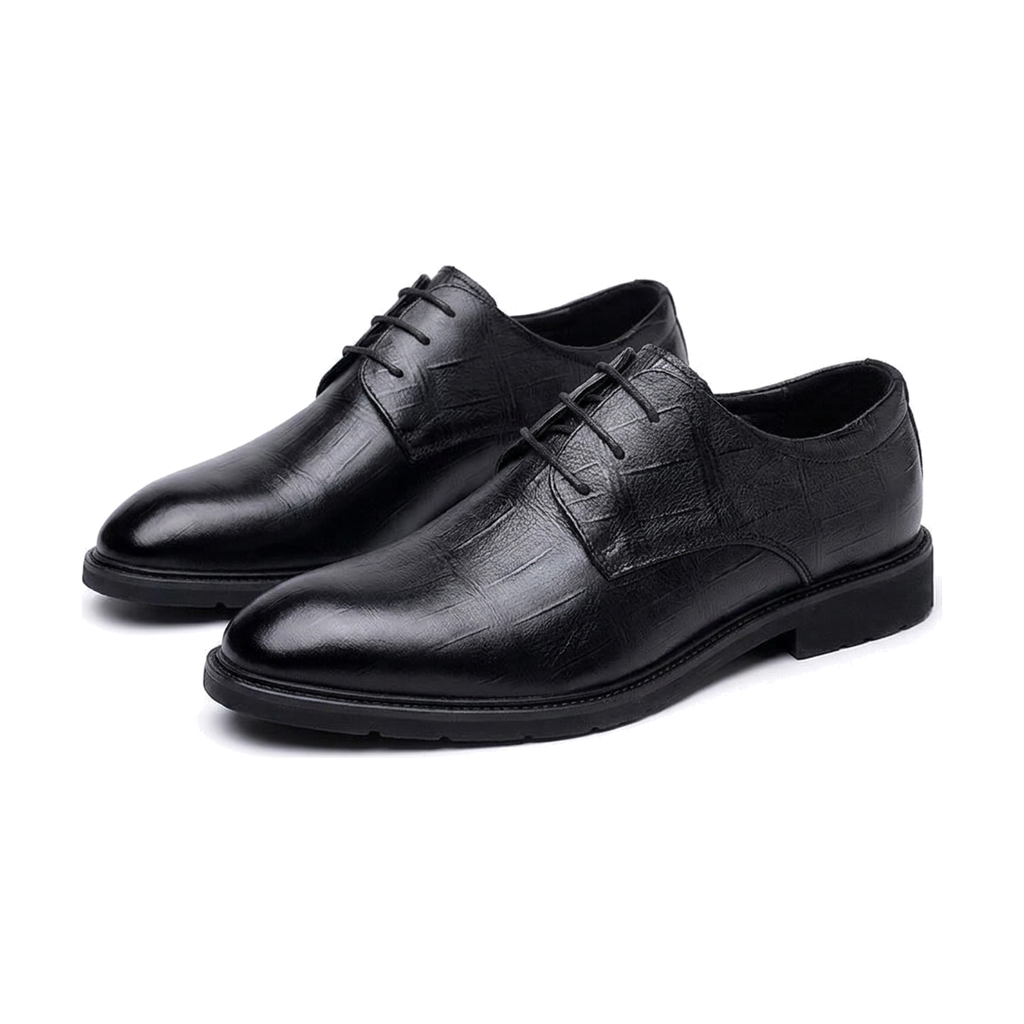 White, Black & Silver Men's Dress Shoes