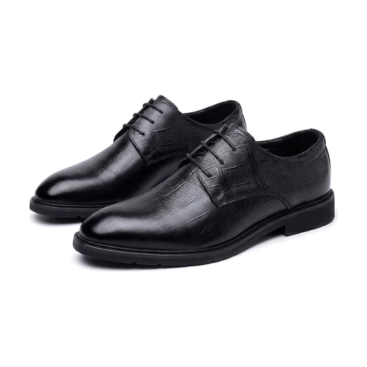 White, Black & Silver Men's Dress Shoes