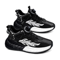 White, Black & Silver Men's Platform Slip-Ons