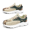 Men's White & Beige Mesh Sneakers