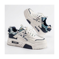 Men's Retro Platform Sneakers - White & Beige