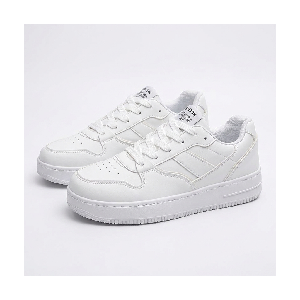 Men's White & Navy Retro Platform Sneakers