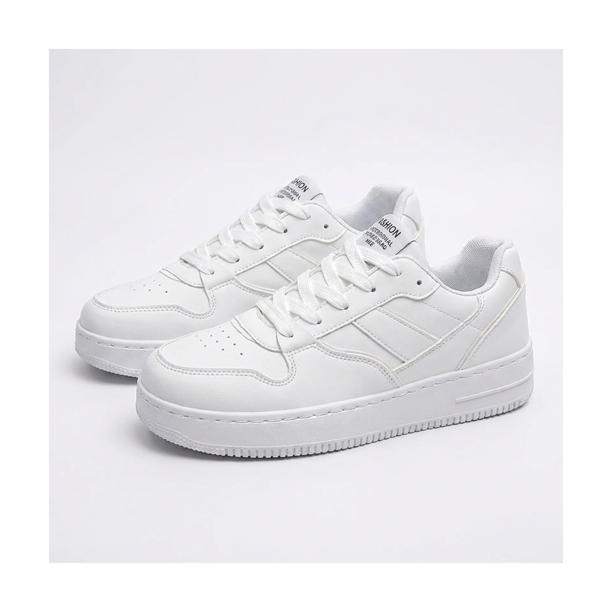 Men's White & Navy Retro Platform Sneakers