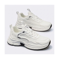 Men's White & Silver Mesh Platform Sneakers