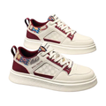 Men's Retro Platform Sneakers in White & Silver