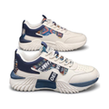 Men's White and Navy Platform Sneakers