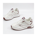 Men's Mesh Platform Sneakers in White, Olive & Silver
