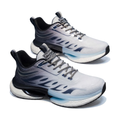 White, Silver & Black Men's Mesh Sneakers