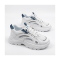 Men's White & Silver Mesh Platform Sneakers