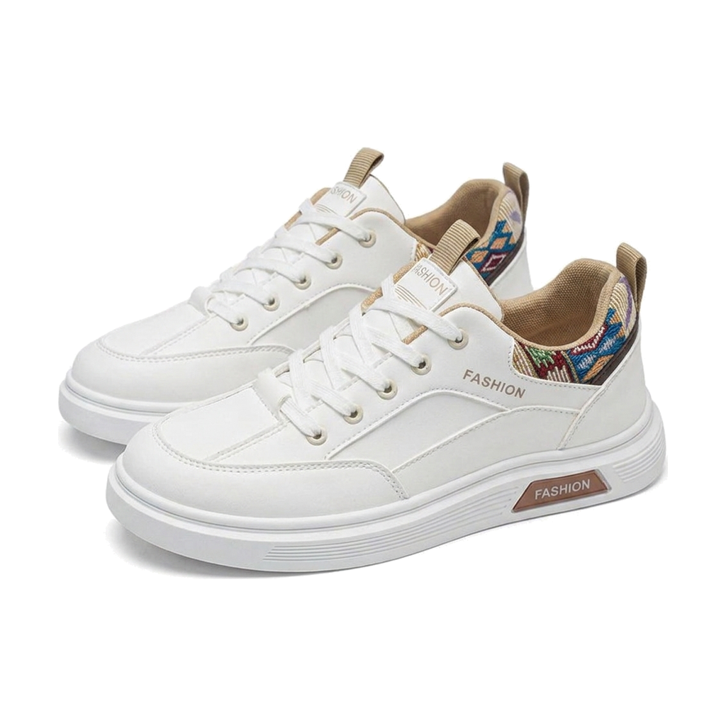 Men's White & Silver Retro Sneakers