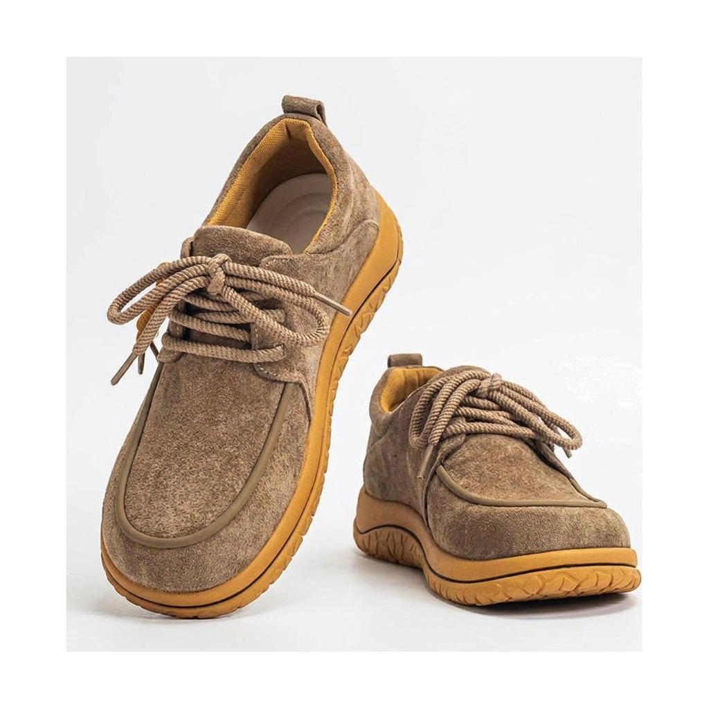 Men's White, Tan & Brown Retro Trainers