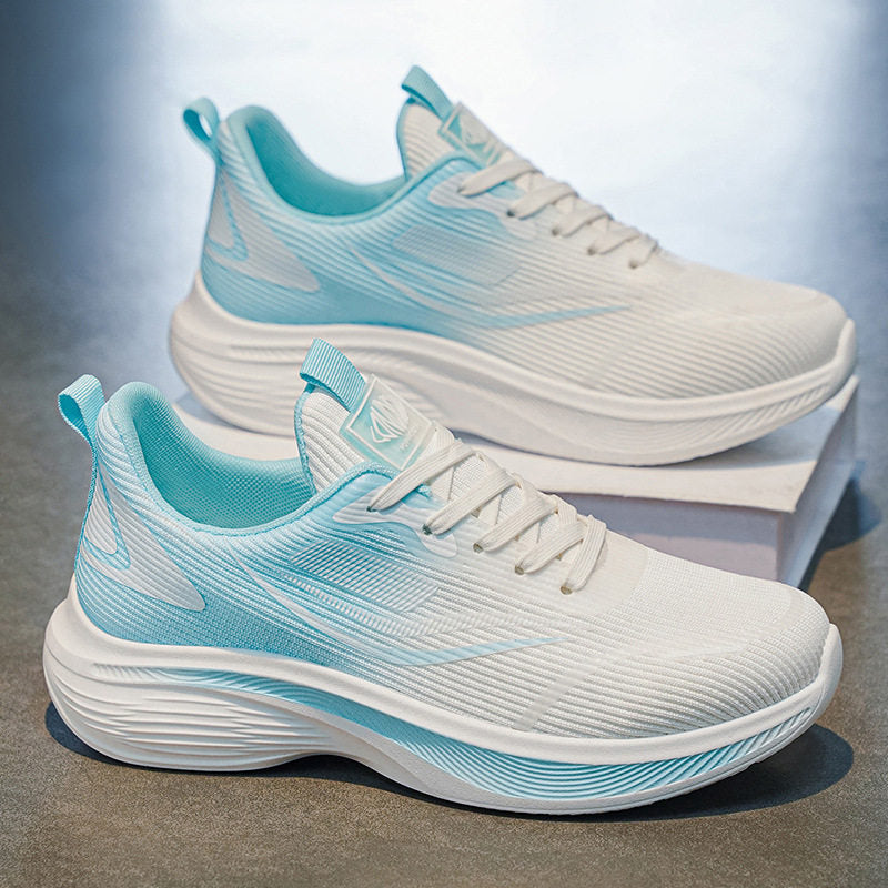White, Silver & Cream Men's Platform Sneakers