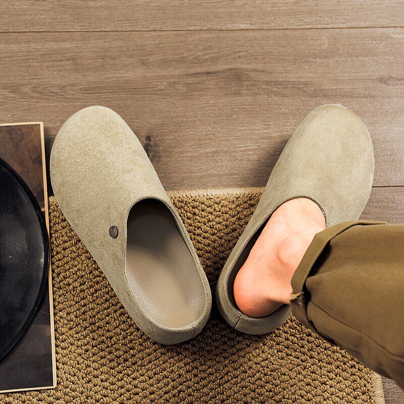 Men's Tan and Brown Backless Mules