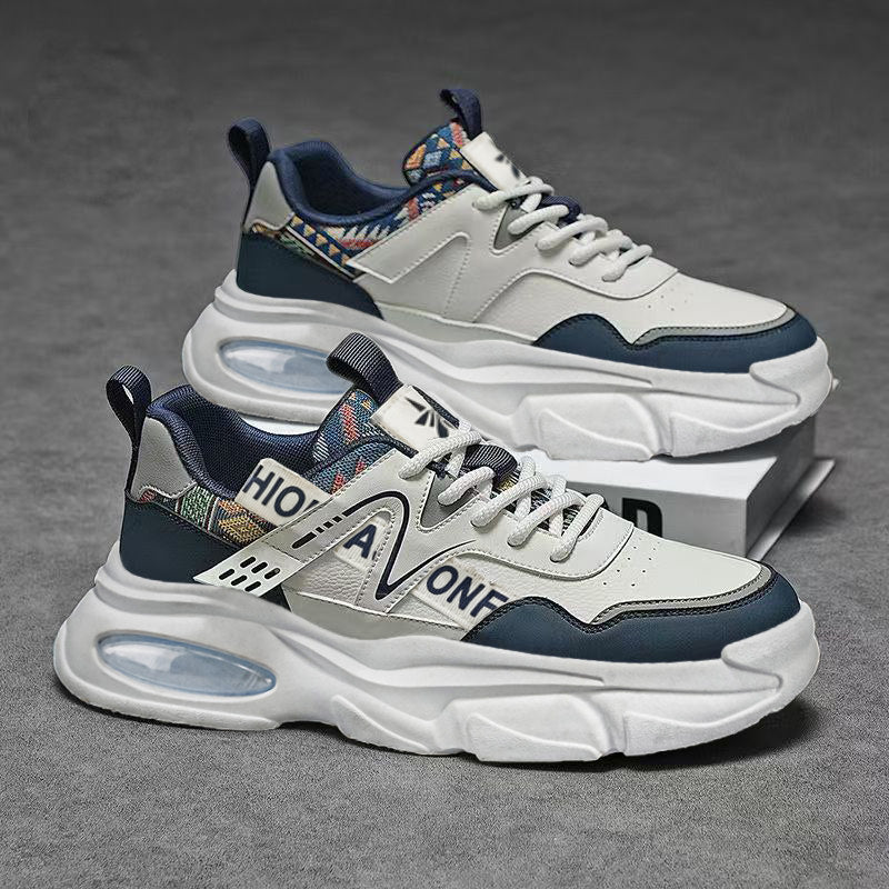 Silver & Gray Men's Platform Sneakers