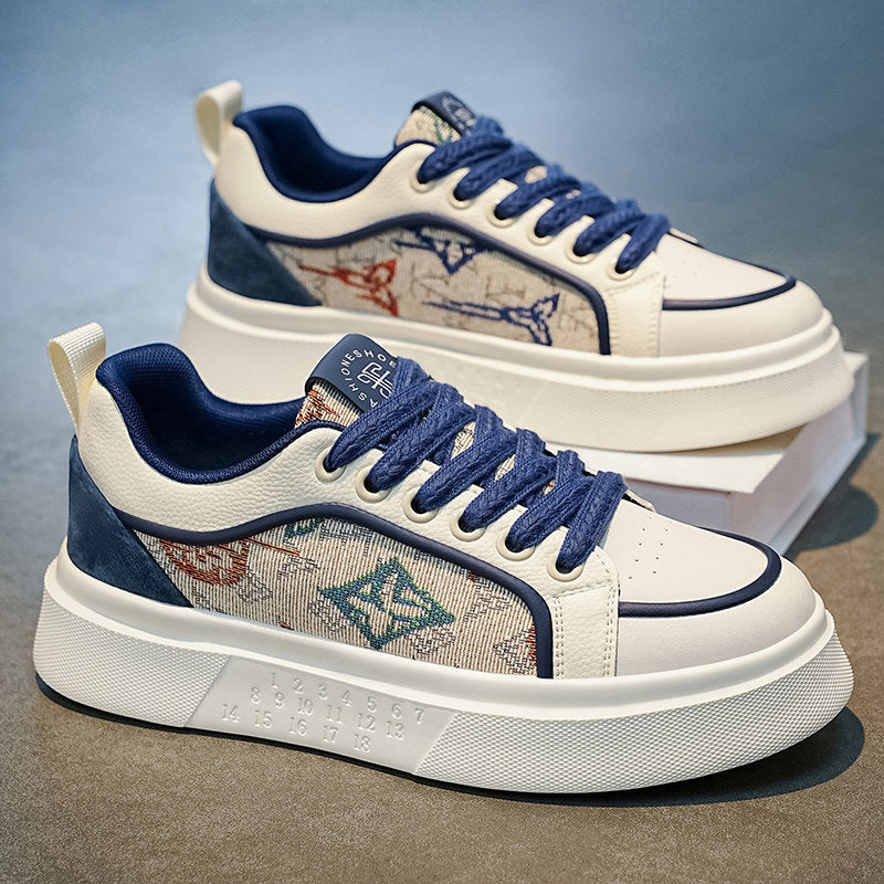 Silver & Gray Men's Retro Platform Sneakers