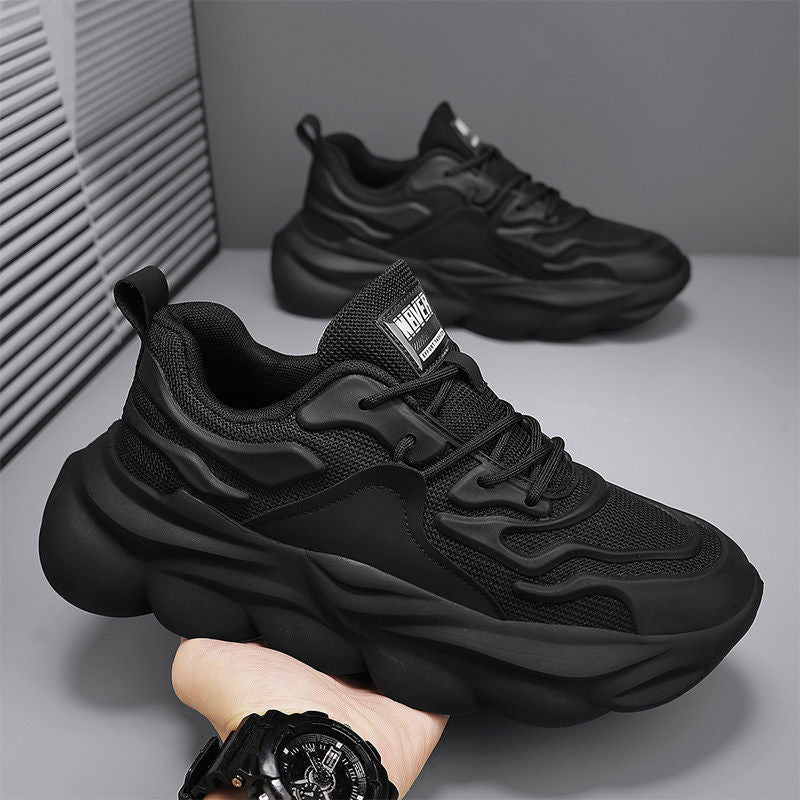 Men's Mesh Platform Sneakers in Black, Gray & Navy