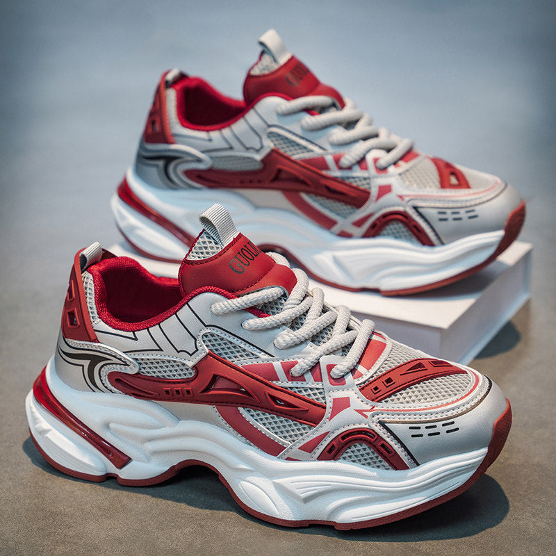 Silver & Brown Mesh Running Shoes for Men