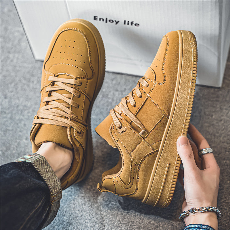 Men's Tan and Silver Retro Platform Sneakers