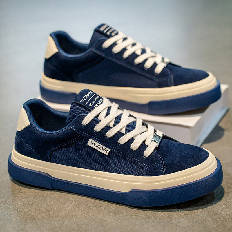 Navy, Black & Cream Canvas Sneakers