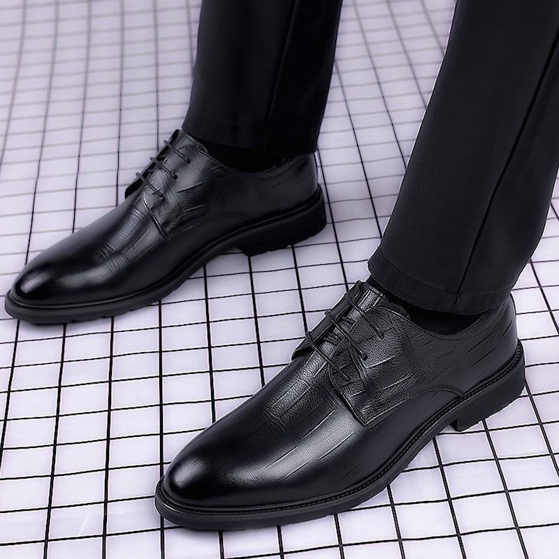 White, Black & Silver Men's Dress Shoes