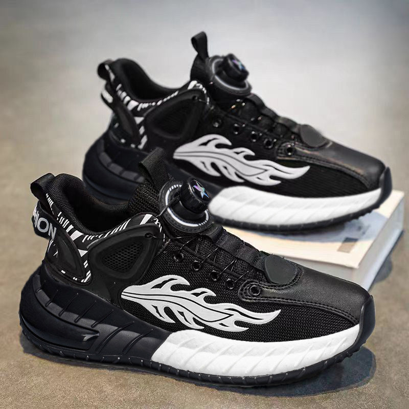 White, Black & Silver Men's Platform Slip-Ons