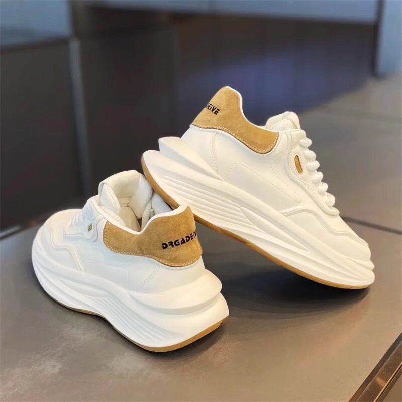 Men's Cream and Navy Platform Sneakers