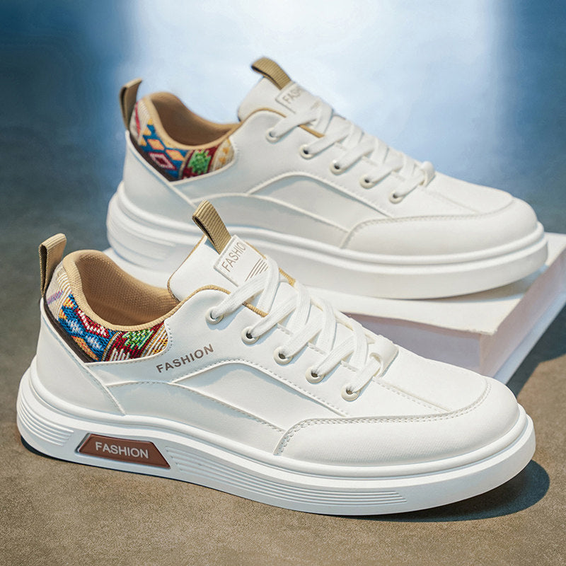 Men's White & Silver Retro Sneakers