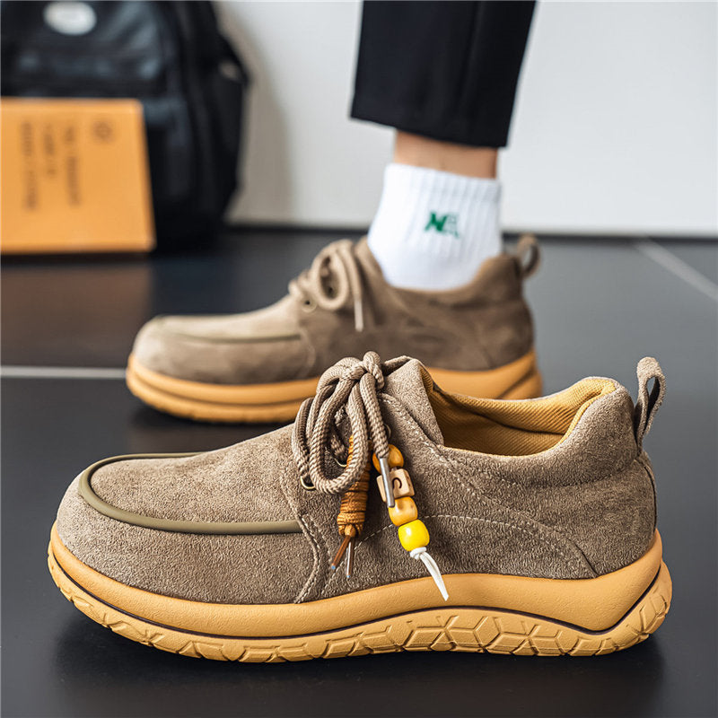 Men's White, Tan & Brown Retro Trainers