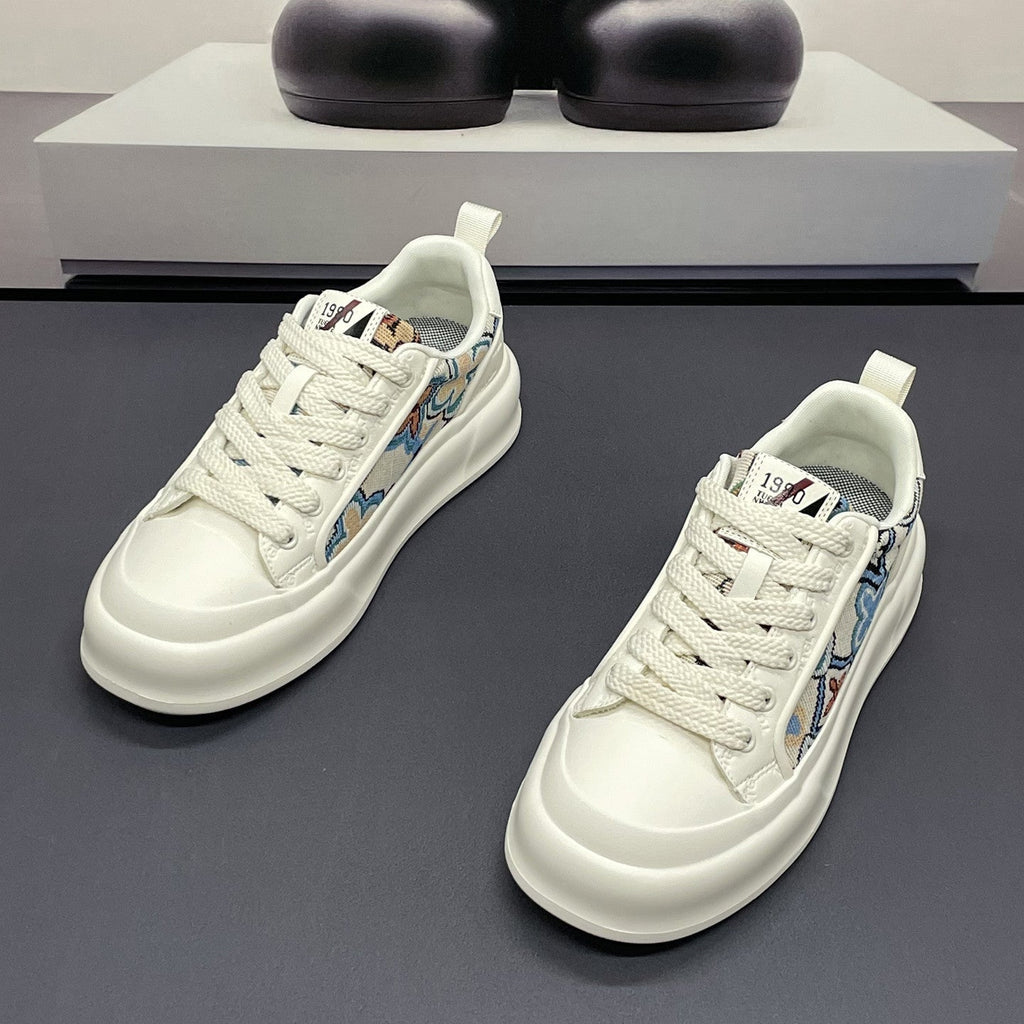 Men's Cream & Green Canvas Sneakers