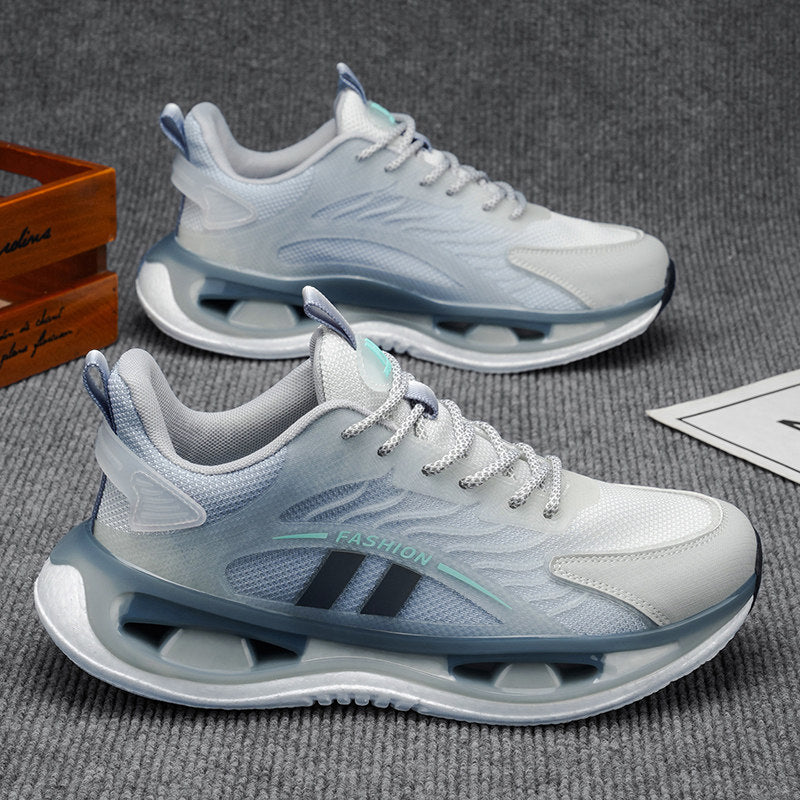 Men's Sage Green and Silver Platform Sneakers
