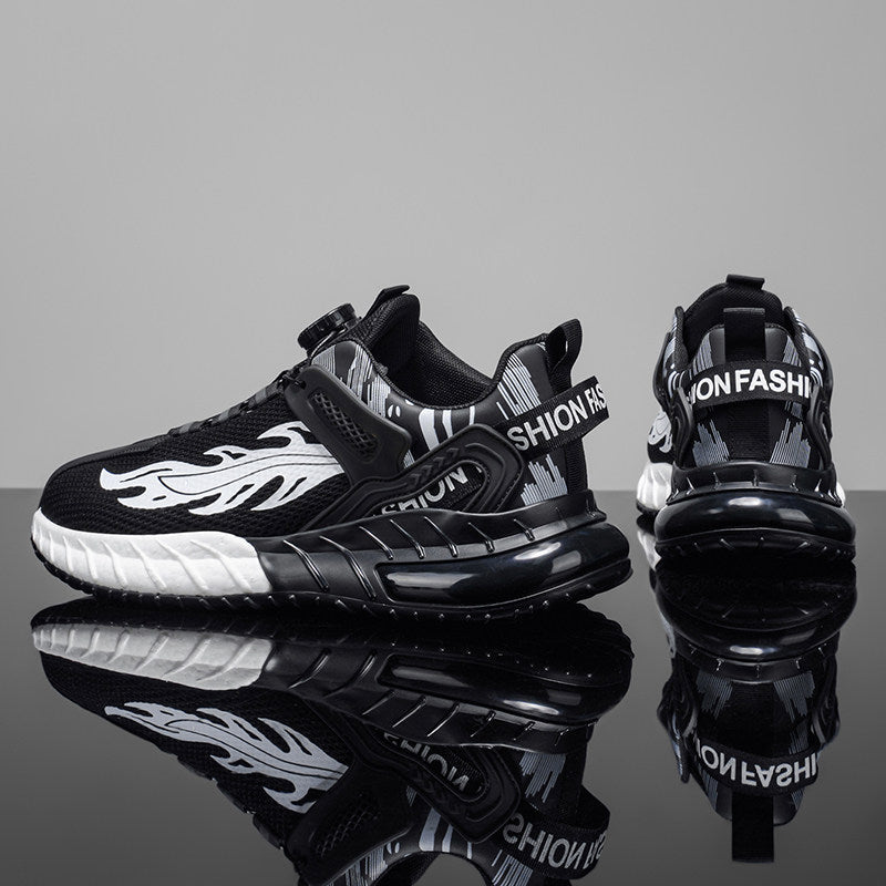 White, Black & Silver Men's Platform Slip-Ons