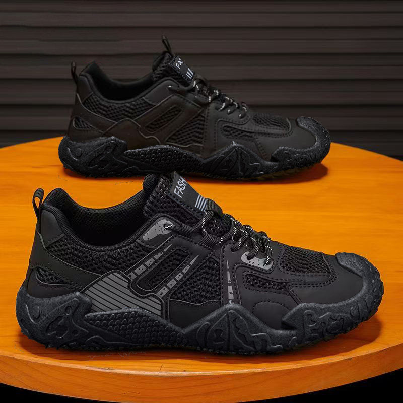 Men's Black and Navy Mesh Sneakers