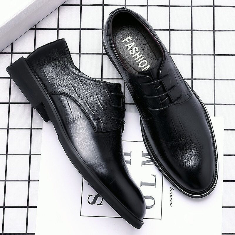 White, Black & Silver Men's Dress Shoes